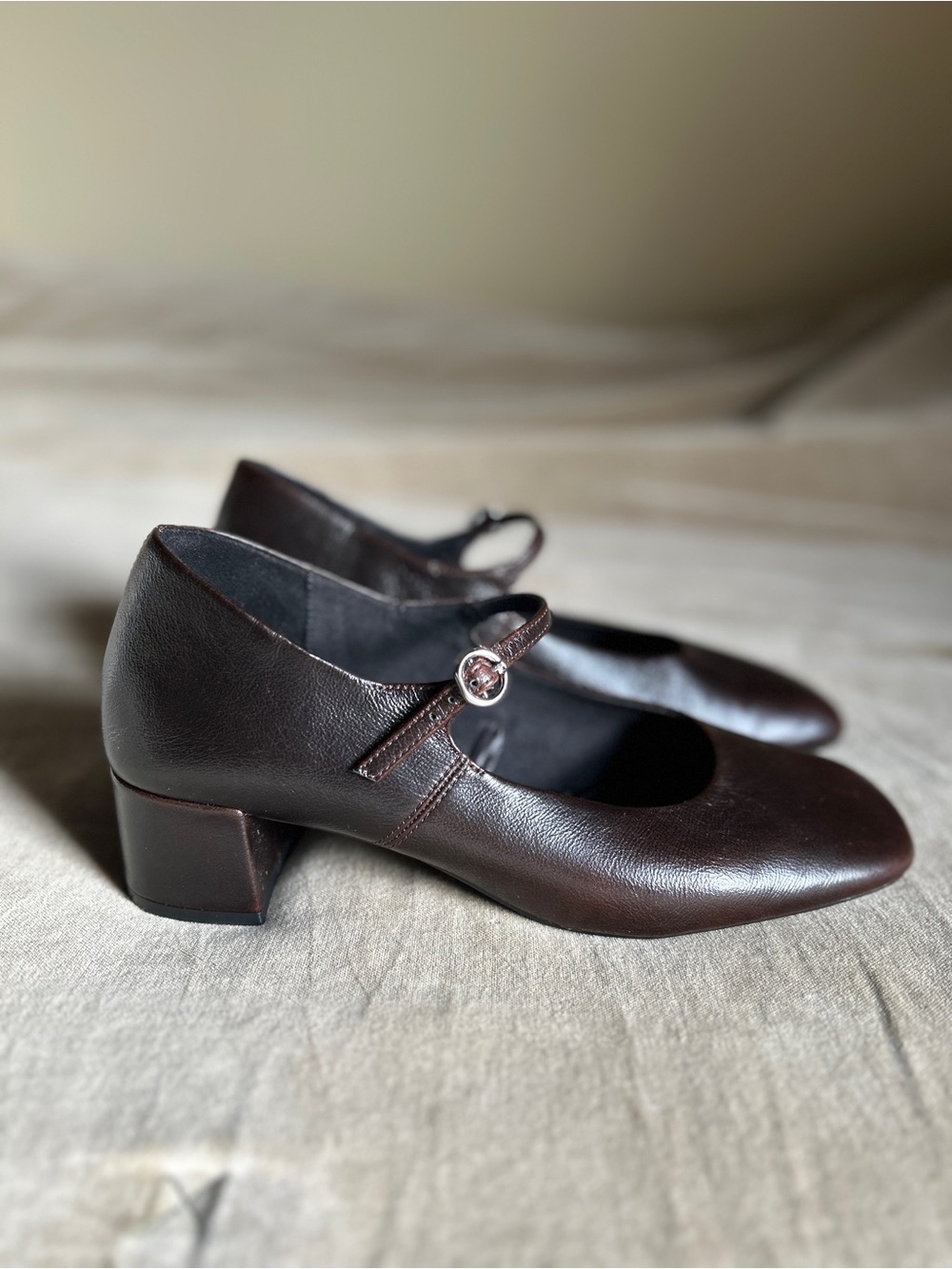 Zara Leather Mary Jane Heels / Pumps - Picture 2 of 6
